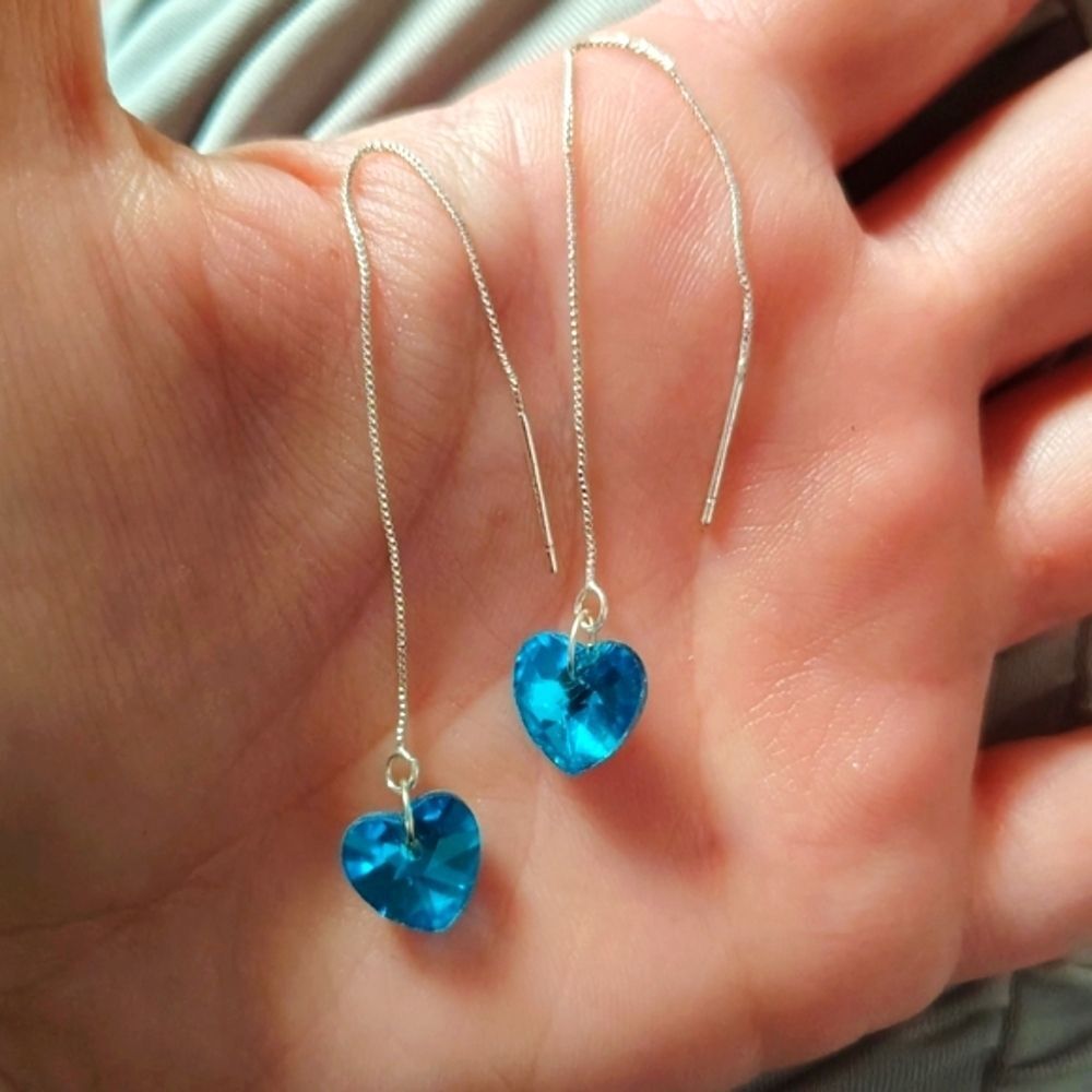 925 Sterling silver baby blue Crystal set
